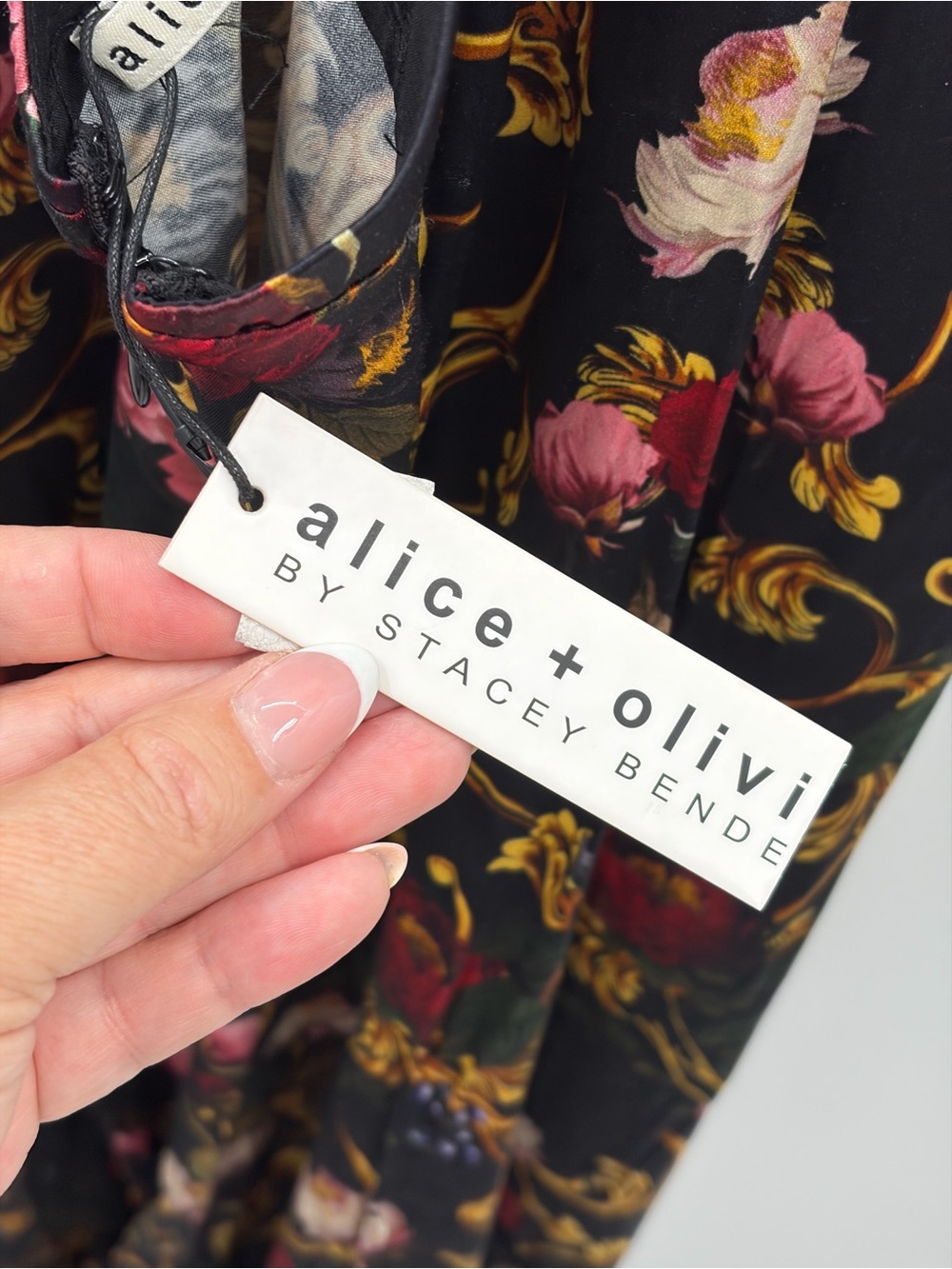 Alice + Olivia Milta Floral Mermaid Satin Slip Maxi Dress size 10 - Picture 11 of 14
